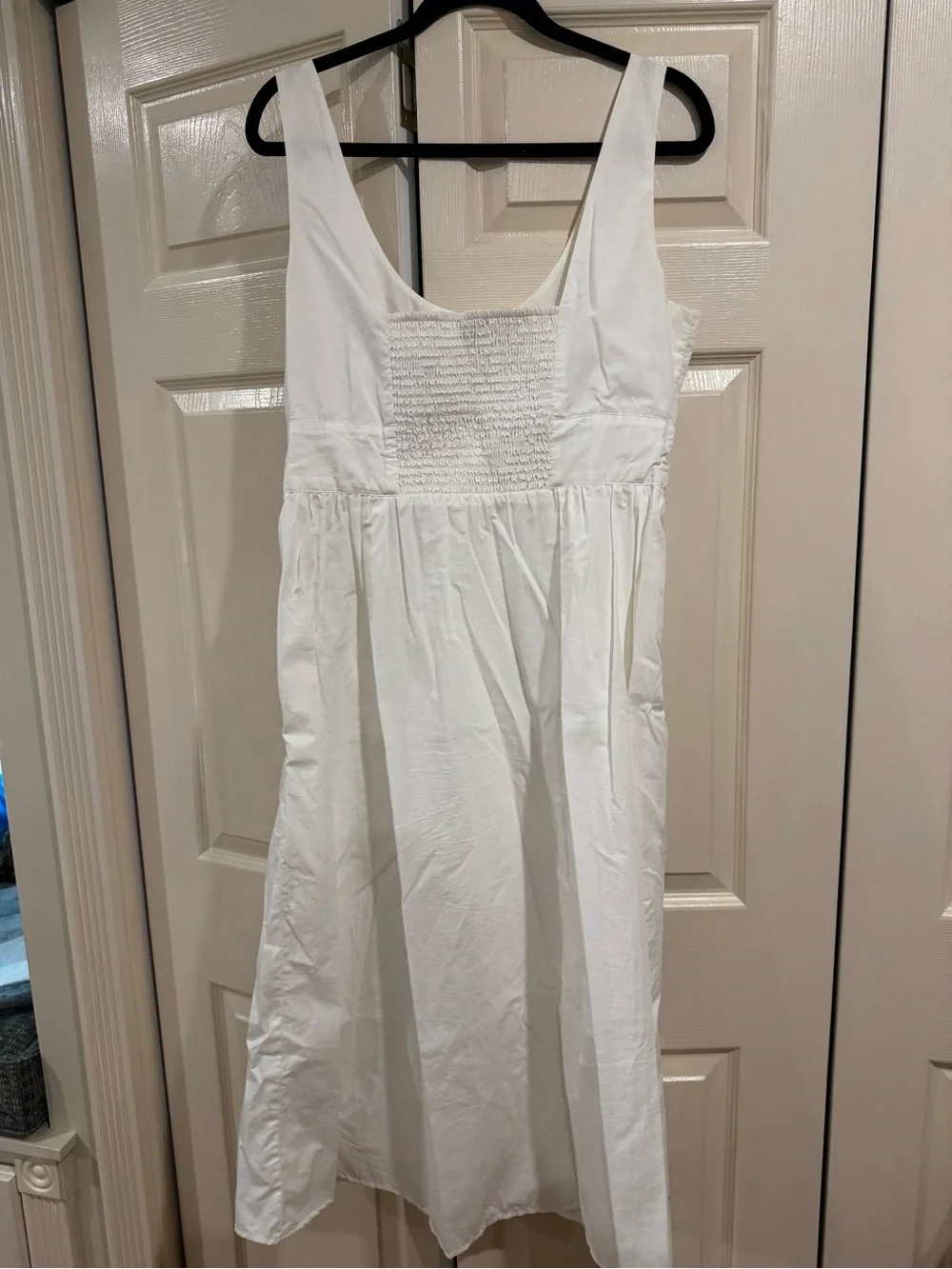 J. Crew White Midi Summer Dress with Front Buttons